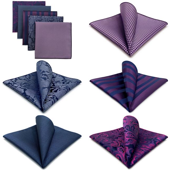 shlax & wing 5 Pieces Mens Pocket Square Brand New Gift Classic Acceossories Handkerchiefs Set 5-20 Solo queda un día