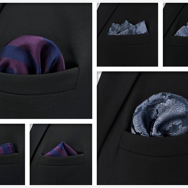 shlax & wing 5 Pieces Mens Pocket Square Brand New Gift Classic Acceossories Handkerchiefs Set 5-20 Solo queda un día