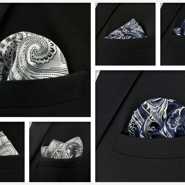 shlax & wing 5 Pieces Mens Pocket Square Brand New Gift Classic Acceossories Handkerchiefs Set 5-3 Superdescuento