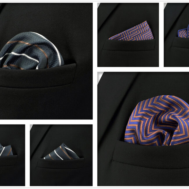 shlax & wing 5 Pieces Mens Pocket Square Brand New Gift Classic Acceossories Handkerchiefs Set 5-4 Grandes descuentos