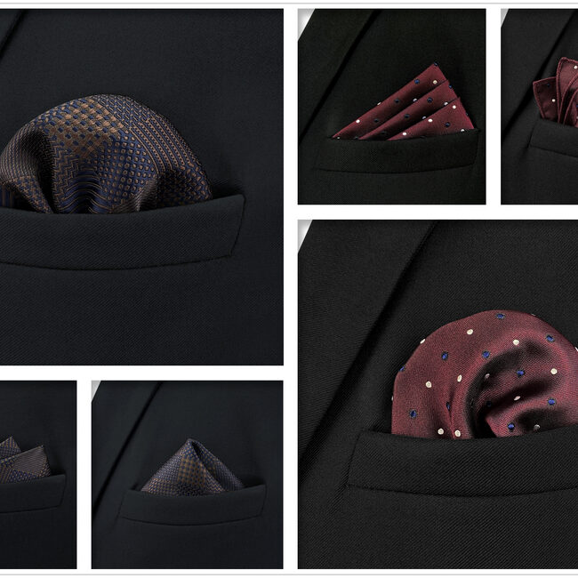shlax & wing 5 Pieces Mens Pocket Square Brand New Gift Classic Acceossories Handkerchiefs Set 5-4 Grandes descuentos