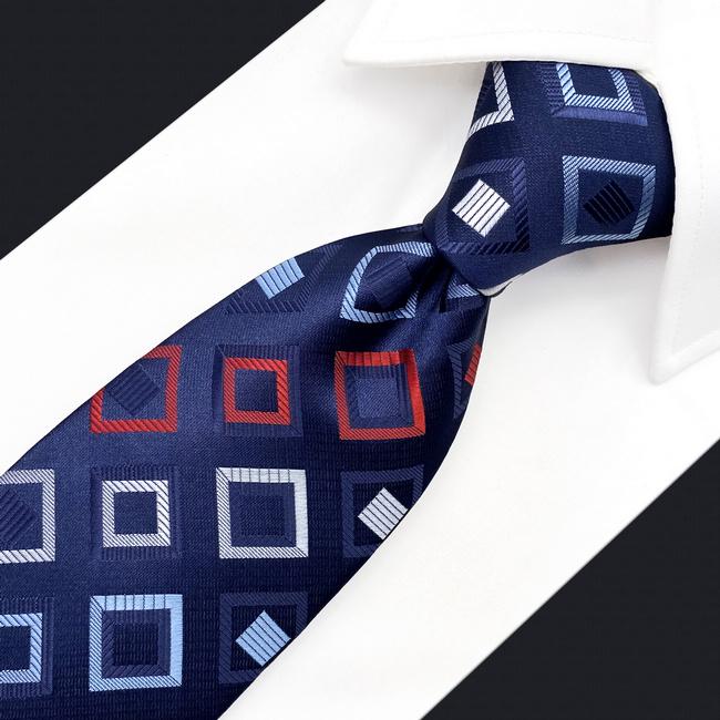 shlax & wing B33 Navy Blue Checkes Mens Neckties Pocket Square Set Classic Fashion Business Extra Long Size Groom En oferta