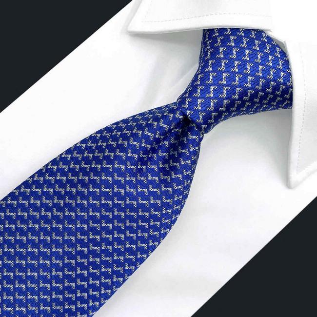 shlax & wing B35 Blue Houndstooth Mens Neckties Classic Pocket Square Set Extra Long Size Business Acceossories Descuentos del mes