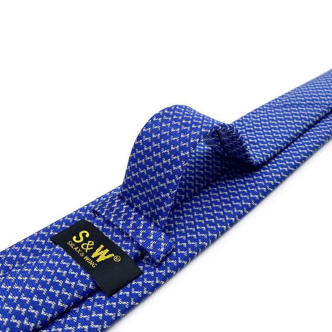 shlax & wing B35 Blue Houndstooth Mens Neckties Classic Pocket Square Set Extra Long Size Business Acceossories Descuentos del mes