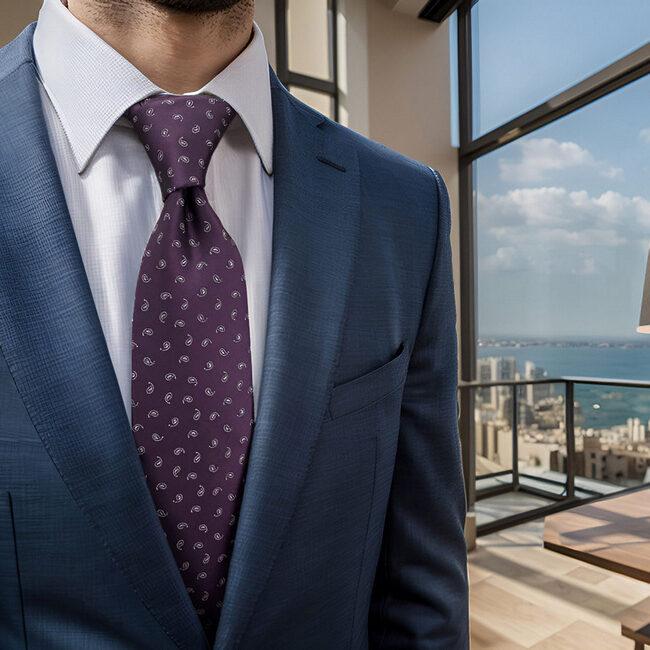 shlax & wing B36 Purple Plum Paisley Mens Neckties Pocket Square Set Classic Fashion Business Extra Long Size Groom Oferta exclusiva