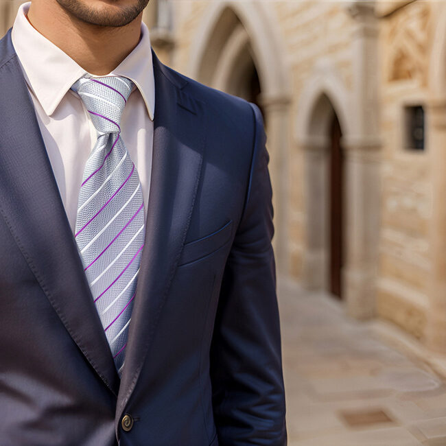 shlax & wing B37 Light Gray Striped Mens Neckties Pocket Square Set Classic Dress Party Fashion Extra Long Size Wedding Última moda