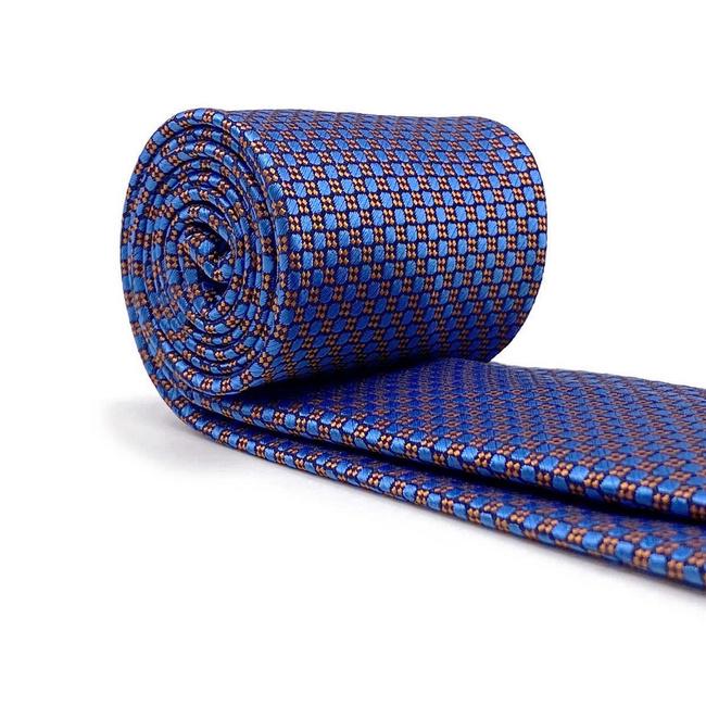shlax & wing B38 Blue Orange Polka Dots Mens Neckties Pocket Square Set Fashion Extra Long Size Ties Descuento por venta flash