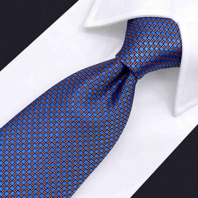 shlax & wing B38 Blue Orange Polka Dots Mens Neckties Pocket Square Set Fashion Extra Long Size Ties Descuento por venta flash