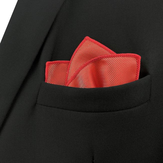 shlax & wing HH33 Red Solid Silk Mens Pocket Square Wedding Classic Handkerchief Dress Fashion Hanky Ofertas especiales
