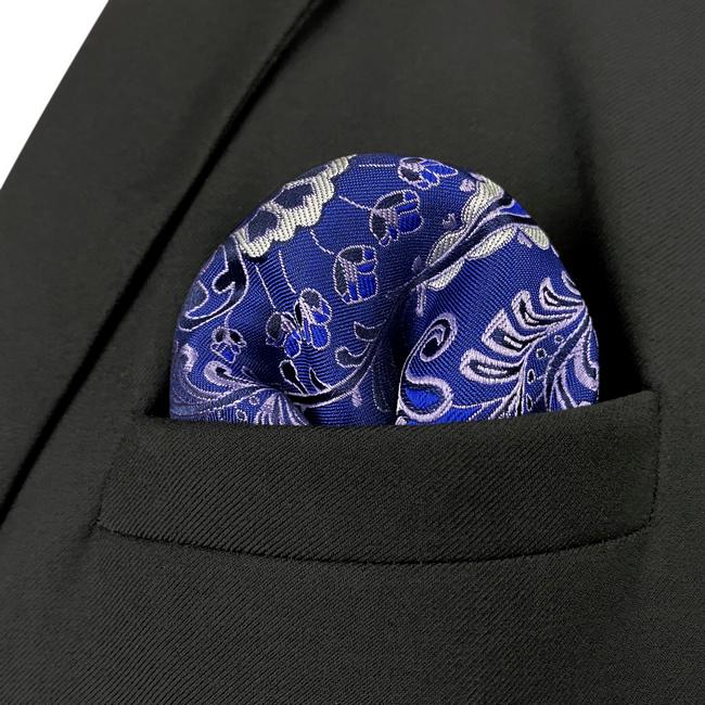 shlax & wing HH34 Blue Paisley Silk Mens Pocket Square Wedding Fashion Handkerchief Classic Brand New Hanky Grandes ahorros