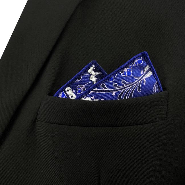 shlax & wing HH34 Blue Paisley Silk Mens Pocket Square Wedding Fashion Handkerchief Classic Brand New Hanky Grandes ahorros