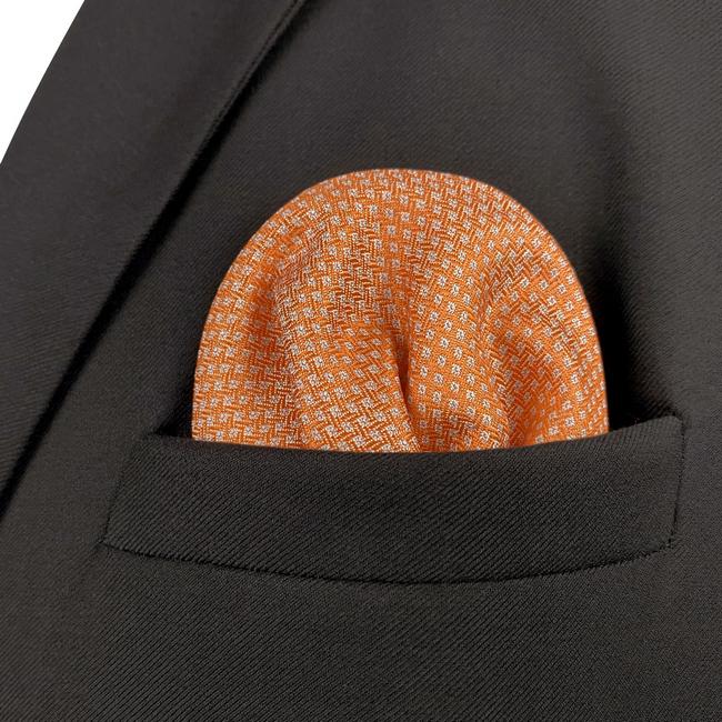 shlax & wing HH6 Orange Polka Dots Silk Mens Pocket Square Groom Accessory Fashion 2025