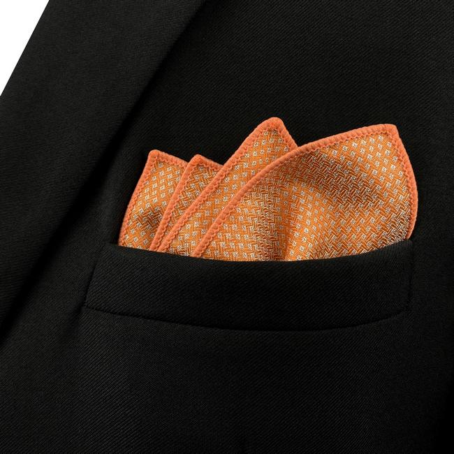 shlax & wing HH6 Orange Polka Dots Silk Mens Pocket Square Groom Accessory Fashion 2025