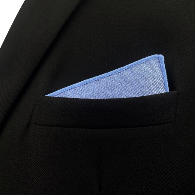 shlax & wing DH34 Light Blue Solid Silk Mens Pocket Square Wedding Brand New Handkerchief Novelty Classic Fashion Hanky Ofertas