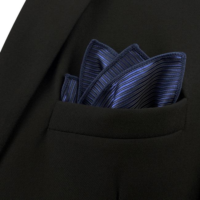 shlax & wing FH20 Navy Solid Silk Mens Pocket Square Wedding Brand New Handkerchief Classic Fashion Hanky En oferta