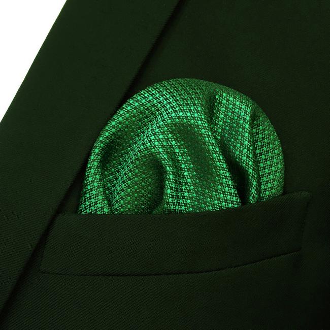shlax & wing FH5 Green Solid Dots Silk Mens Pocket Square Novelty Classic Fashion Hanky Rebajas baratas