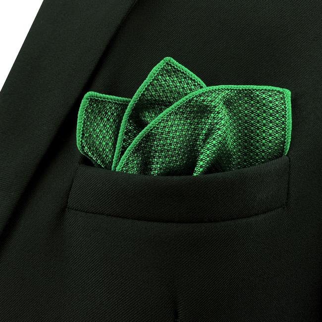 shlax & wing FH5 Green Solid Dots Silk Mens Pocket Square Novelty Classic Fashion Hanky Rebajas baratas