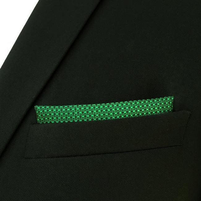shlax & wing FH5 Green Solid Dots Silk Mens Pocket Square Novelty Classic Fashion Hanky Rebajas baratas
