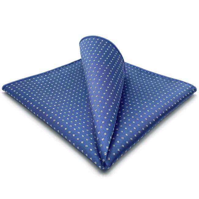 shlax & wing FH6 Blue Polka Dots Mens Pocket Square Wedding Classic Fashion Hanky