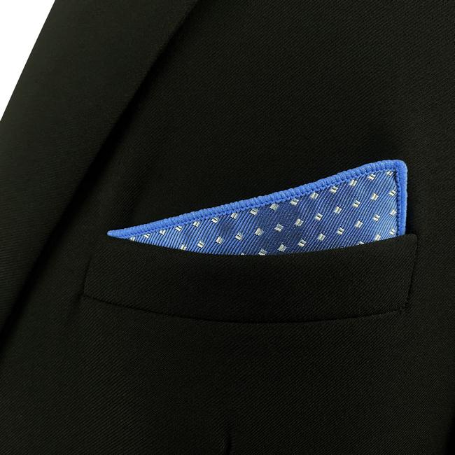 shlax & wing FH6 Blue Polka Dots Mens Pocket Square Wedding Classic Fashion Hanky Rebajas de fábrica