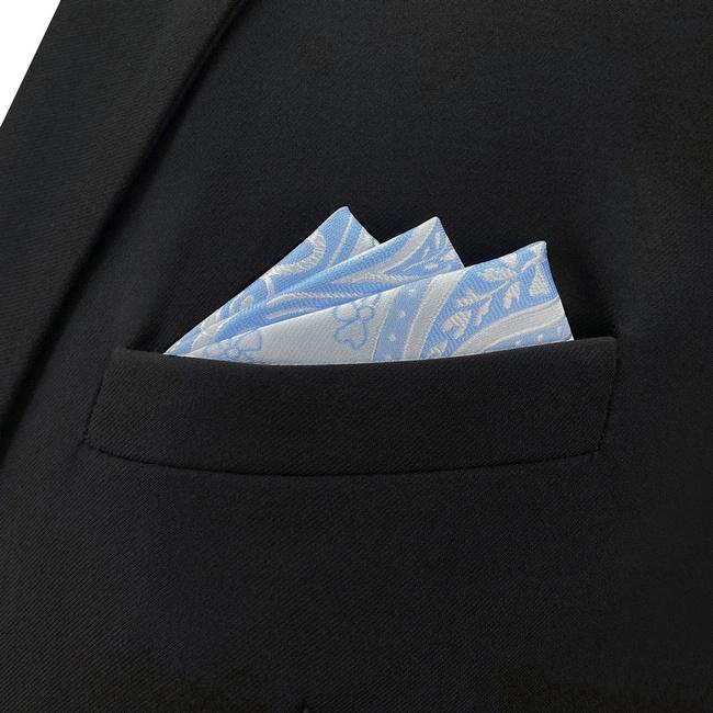 shlax & wing CH9 Blue Paisley Mens Pocket Square Silk Fashion Novelty Handkerchief Classic Groom Dress Hanky Ventas relámpago