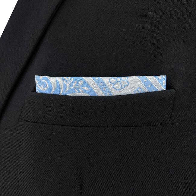 shlax & wing CH9 Blue Paisley Mens Pocket Square Silk Fashion Novelty Handkerchief Classic Groom Dress Hanky Ventas relámpago