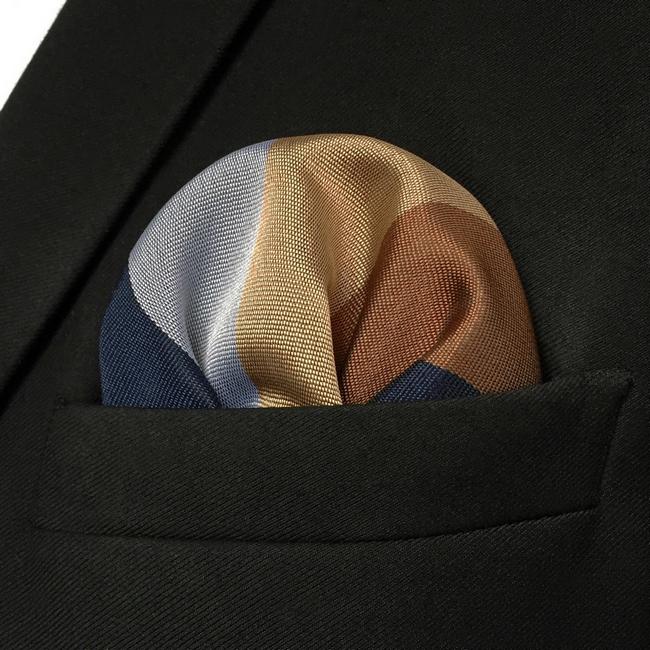 shlax & wing GH13 Multicolor Striped Mens Pocket Square Silk Fashion Classic Party Business Hanky Wedding Liquidación