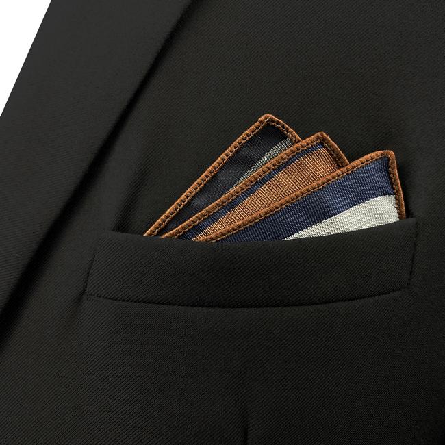 shlax & wing GH13 Multicolor Striped Mens Pocket Square Silk Fashion Classic Party Business Hanky Wedding Liquidación