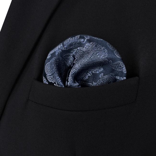 shlax & wing AH94 Blue Geometric Silk Mens Pocket Square Fashion Business Classic Party Hanky Mejor oferta