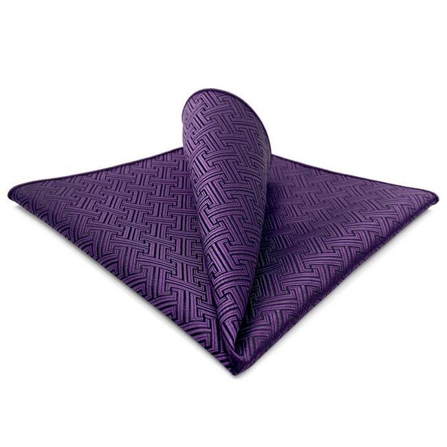 shlax & wing BH41 Dark Purple Geometric Men’s Pocket Square Accessories Business Rebajas online