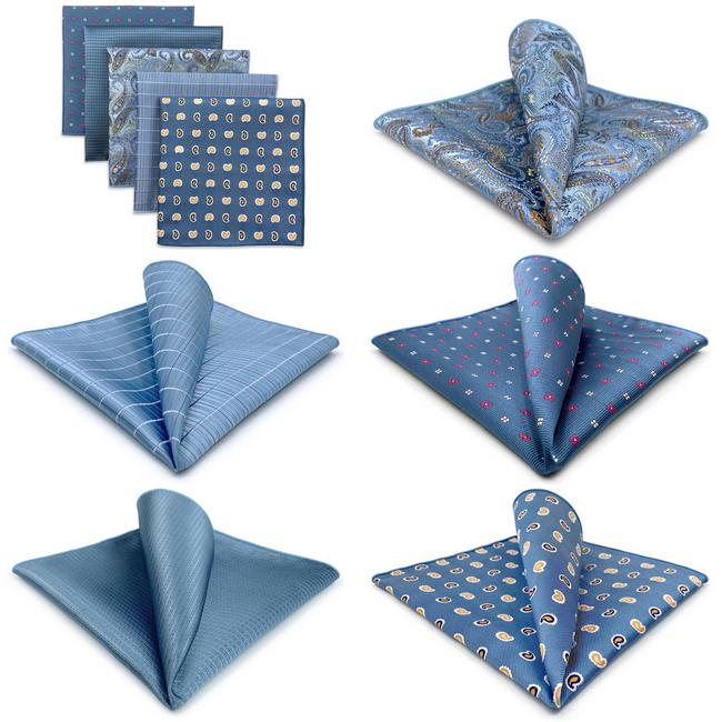 shlax & wing 5 Pieces Mens Pocket Square Brand New Gift Classic Acceossories Handkerchiefs Set 5-6 Rebajas top