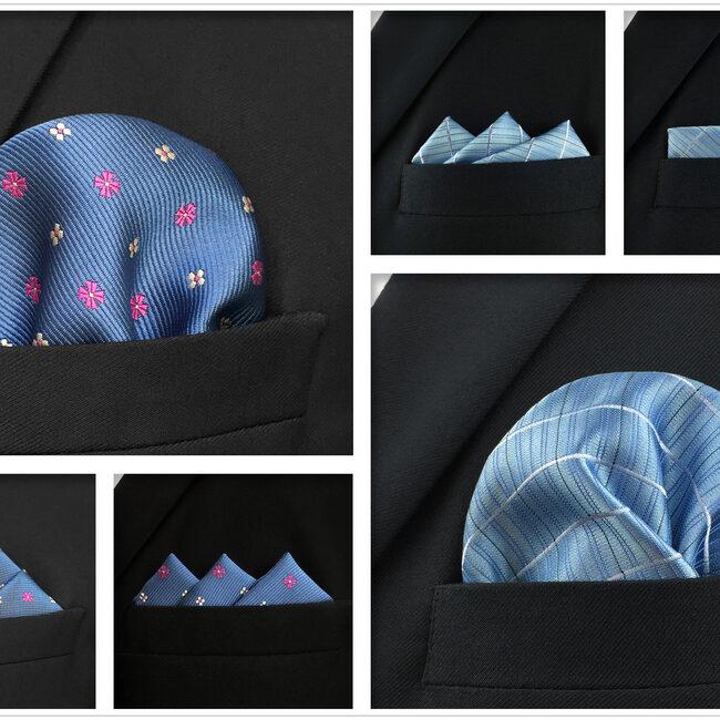shlax & wing 5 Pieces Mens Pocket Square Brand New Gift Classic Acceossories Handkerchiefs Set 5-6 Rebajas top