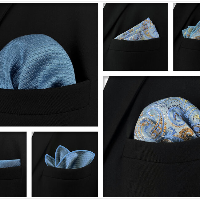 shlax & wing 5 Pieces Mens Pocket Square Brand New Gift Classic Acceossories Handkerchiefs Set 5-6 Rebajas top