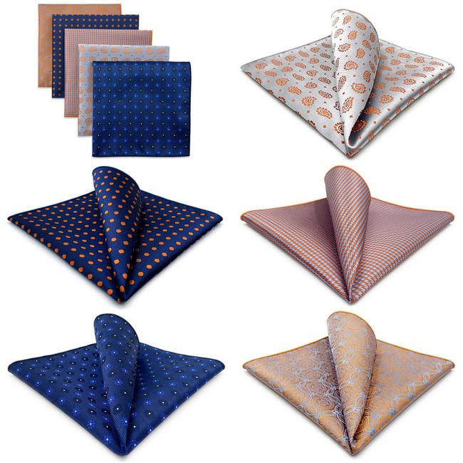shlax & wing 5 Pieces Mens Pocket Square Brand New Gift Classic Acceossories Handkerchiefs Set 5-7 Envío gratis