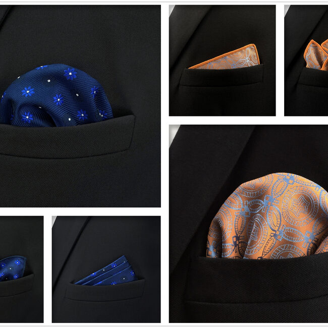 shlax & wing 5 Pieces Mens Pocket Square Brand New Gift Classic Acceossories Handkerchiefs Set 5-7 Envío gratis