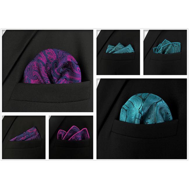 shlax & wing 5 Pieces Mens Pocket Square Fashion Gift Classic Assorted Handkerchiefs Set 2-101 Envío gratis