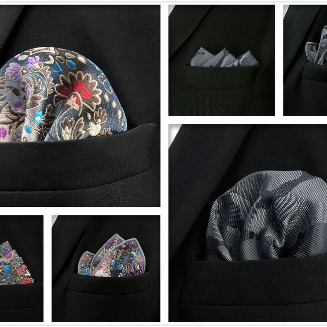 shlax & wing 5 Pieces Mens Pocket Square Set Brand New Gift Classic Acceossories Handkerchiefs 5-21 COMPRAR AHORA