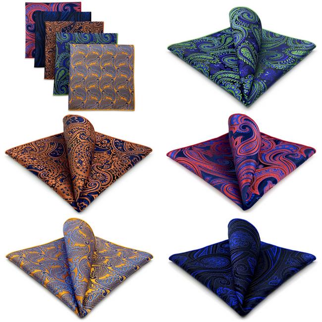 shlax & wing 5 Pieces Mens Pocket Square Set Brand New Gift Classic Acceossories Handkerchiefs 5-23 Últimos 2 días