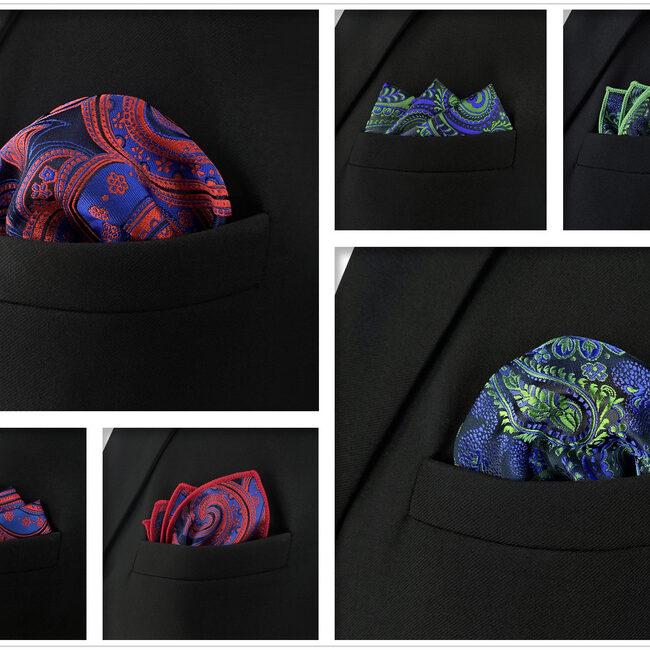 shlax & wing 5 Pieces Mens Pocket Square Set Brand New Gift Classic Acceossories Handkerchiefs 5-23 Últimos 2 días