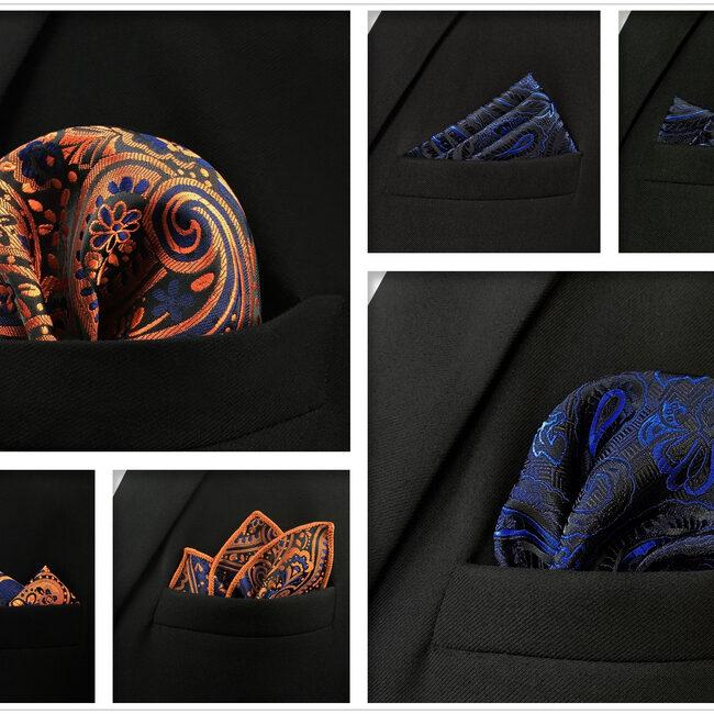 shlax & wing 5 Pieces Mens Pocket Square Set Brand New Gift Classic Acceossories Handkerchiefs 5-23 Últimos 2 días
