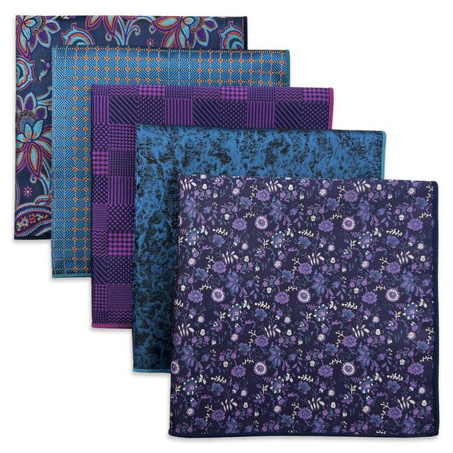 shlax & wing 5 Pieces Mens Pocket Square Set Brand New Gift Classic Acceossories Handkerchiefs 5-24