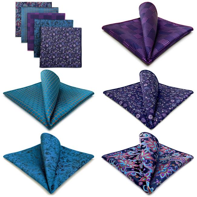 shlax & wing 5 Pieces Mens Pocket Square Set Brand New Gift Classic Acceossories Handkerchiefs 5-24 Último día