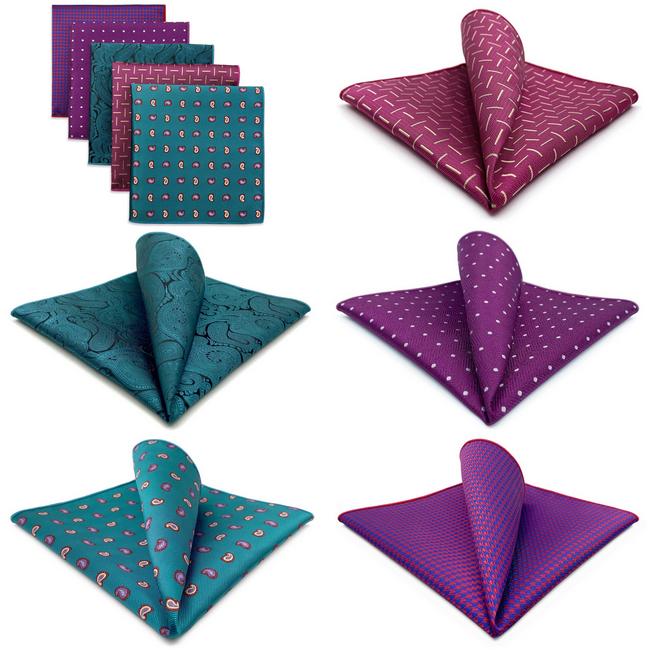 shlax & wing 5 Pieces Mens Pocket Square Set Brand New Gift Classic Acceossories Handkerchiefs Set 5-8 Precio de fábrica