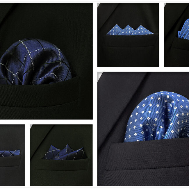 shlax & wing 5 Pieces Mens Pocket Square Set Brand New Gift Classic Acceossories Handkerchiefs Set 5-9 Promoción por tiempo limitado