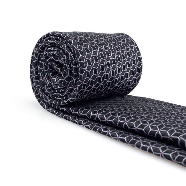 shlax & wing B40 Black Geometric Men’s Accessories Necktie Set Business Pocket Square 63″ 160cm Ties Solo hoy