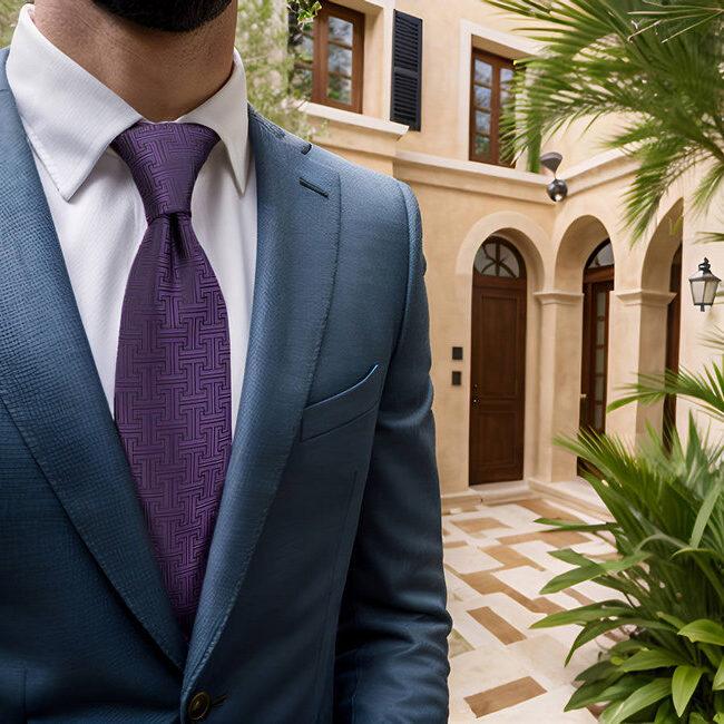 shlax & wing B41 Dark Purple Geometric Men’s Accessories Necktie Set Business Pocket Square Extra Long Size Oferta especial de fábrica