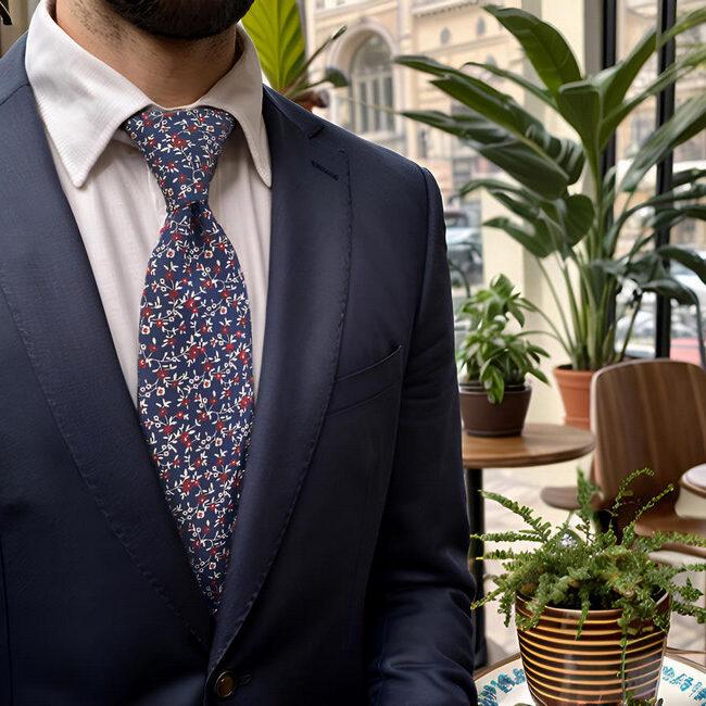 shlax & wing B42 Blue Floral Men’s Accessories Necktie Set Business Pocket Square Extra Long Size Promoción trimestral