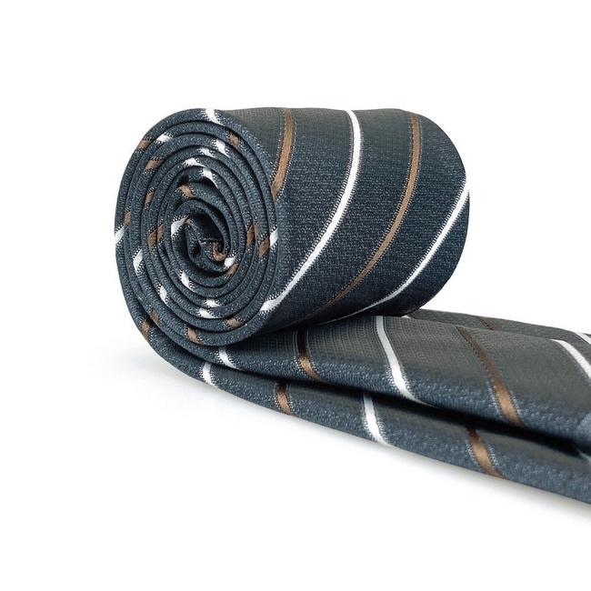 shlax & wing B43 Dark Grey Striped Mens Necktie Set Business Pocket Square Extra Long Size Classic Solo queda un día