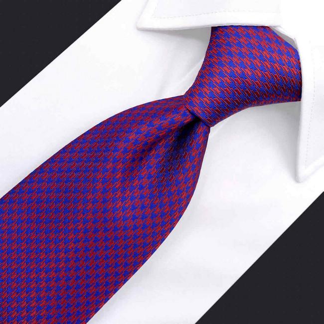 shlax & wing B44 Multicolor Houndstooth Mens Necktie Set Business Pocket Square Extra Long Size Classic Superdescuento