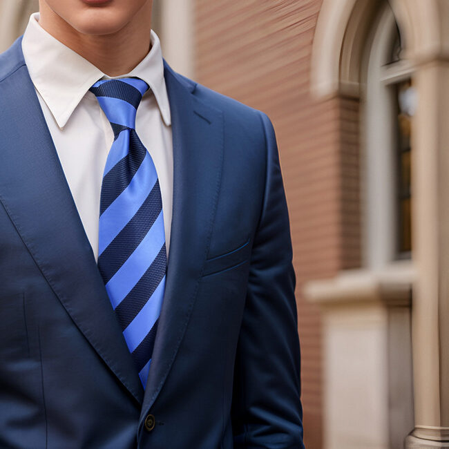 shlax & wing B47 Royal Blue Navy Blue Striped Mens Ties Pocket Square Set Fashion Party 63″ Classic Skinny Necktie Envío internacional gratuito